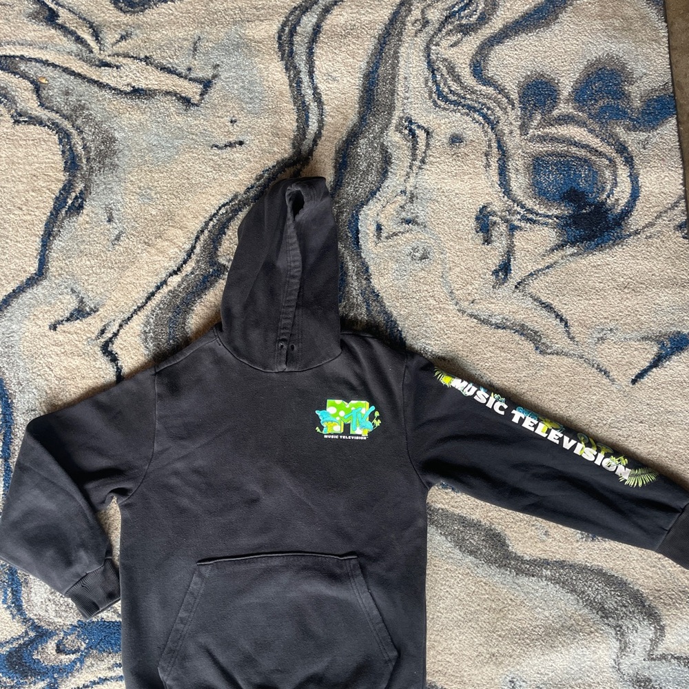 MTV Black Hoodie with Green and Yellow Logo